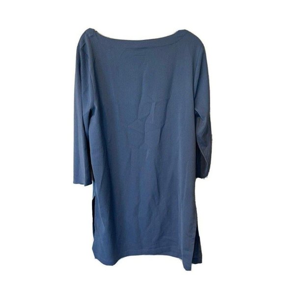 NWT Womens Plus Size 1X J. Jill Easy Care Boat Neck Tunic Top in Moonlit Blue - Picture 6 of 7